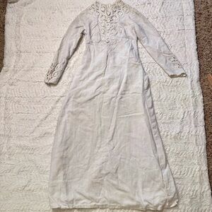 1950s Heirloom Cotton Wedding Gown | Soutache Lace Bridal Dress restoration